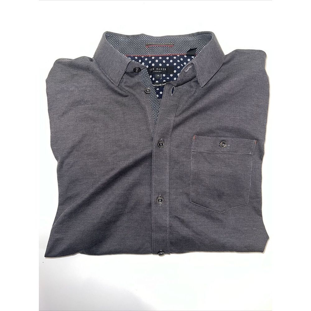 Ted Baker London Men's 3 Button Down Long Sleeve Shirt black
